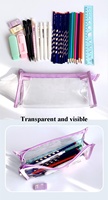 Trousse à crayons transparente haute capacité étui de papeterie Simple étanche et étanche à l'humidité avec fermeture éclair pour le bureau de l'école