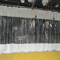 Rideau de porte transparent en PVC enduit, tissé uni, tricoté chaîne, avec œillets métalliques, anti-poussière, pour cloison coulissante, salle blanche, automobile
