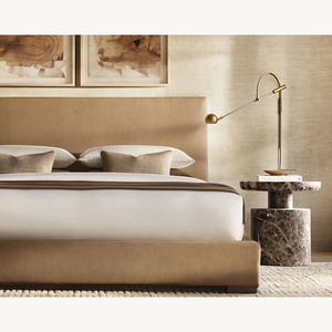 Table d'appoint en travertin, design italien, mobilier de salon, table d'appoint en marbre crème naturel - Product Image 5