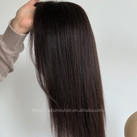 Petite perruque en cheveux humains pleine dentelle, avec dessus en soie personnalisé, nœuds blanchis, 100% cheveux vierges, pour femmes souffrant d'alopécie et ayant une petite tête