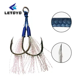 Letoyo bán buôn offshore jigging Hỗ trợ đôi móc hỗ trợ Jig câu cá chậm Jig thu hút hỗ trợ câu cá móc