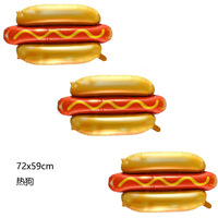 Vente en gros de ballons en aluminium en forme de hot-dog, ballons en aluminium alimentaires pour barbecue, fournitures de fête