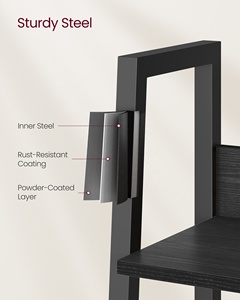 Estante de escalera <span class=keywords><strong>VASAGLE</strong></span> para el hogar, oficina, sala de estar, dormitorio, cocina, estantes de libros, estante de almacenamiento con marco de Metal - Product Image 5