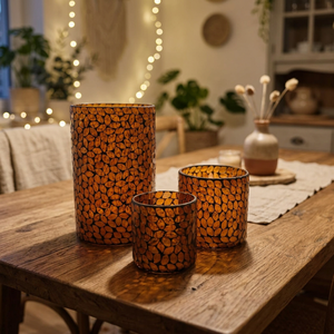 Handmade <b>Heat</b> <b>Resistant</b> Christmas Leopard Print Decal <b>Glass</b> Candle Jars Reusable Round Candle Holders for Home Decor - Product Image 2