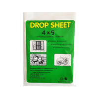 Lot de 6 bâches en plastique transparent, résistantes, 4 m x 5 m, réutilisables, pour la peinture, protection du sol