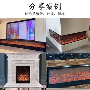 Cheminée électrique décorative intégrée avec flamme simulée, style américain, chauffage électrique pour salon et usage domestique - Product Image 3