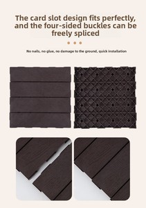 L20 <strong>Top</strong>-Selling PVC Interlocking Wood <strong>Deck</strong> Tiles Outdoor DIY Flooring with 30*30*2CM Base Decking Diy Interlocking Decking Tiles - Product Image 3