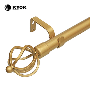 KYOK 2025 Tringle à rideaux extensible, simple, dorée et ajustable Style frais <span class=keywords><strong>RTS</strong></span> de qualité supérieure Tringles à rideaux et accessoires - Product Image 1