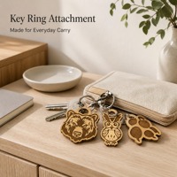 Porte-clés en bois découpé au laser, motif animal, en contreplaqué de tilleul de 1,4 mm, avec accessoires métalliques argentés, idéal pour cadeau, souvenir, vente en gros