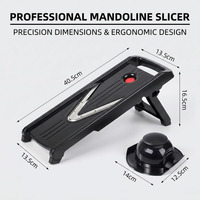 Premium verstelbare mandoline-snijmachine professionele groentesnijder met 5 verwisselbare messen voor de keuken
