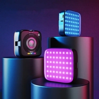 Lampe Selfie M22RGB Portable Mini LED Magnétique à Clip, Lumière d'Appoint à Température de Couleur Réglable 2500-9000K avec Support pour 3 Téléphones