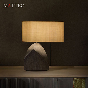 Trong Nhà Thực Tế Bàn Trang Trí Đèn Bàn Hiện Đại Đơn Giản Phong Cách Đá Hình Dạng Vải Bìa Nhựa Đèn Bàn - Product Image 4