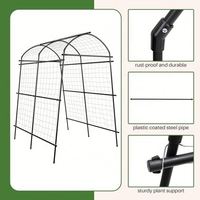Treillis d'extérieur robuste en acier inoxydable à arche haute pour plantes grimpantes, 7 pieds, accessoires de clôture pour jardin et pelouse