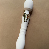 Doppelkopf-AV-Stabvibrator, große Größe, leistungsstarker Vibrator mit zwei Motoren, Silikon-Stab, G-Punkt-Massagegerät, 10 Vibrationsmodi, Sexspielzeug für Paare, Stimulator