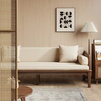 Nouveau canapé-lit en bois massif chinois avec éponge, pouvant être déplié et rétracté, petite taille, pour salon, télescopique, double usage, moderne et durable