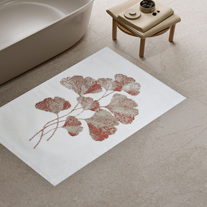 Wilda 60*100cm Recycled Cotton Yarn Dyed Jacquard Floral Pattern Bath Rug <b>Mat</b> Rectangle Custom Production Made In Turkey - Product Image 1