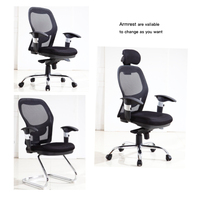 Chaise élévatrice ergonomique en maille avec appui-tête détachable Chaise de bureau pivotante de style moderne Chaise inclinable en matériau PU