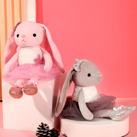 Boneka Kelinci Balerina Abu-abu Murah 40CM, Penjualan Langsung Pabrik, Mainan Boneka Kelinci Lembut untuk Pertunjukan Tari Balet, Hadiah untuk Anak Perempuan