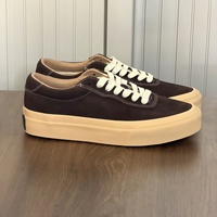 Baskets rétro en daim pour homme, en cuir véritable mat respirant, à lacets, couleur café, semelles épaisses en PVC