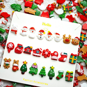 Décorations de Noël pour ongles : Bonhomme de neige, Père Noël, renne en résine – Accessoires de bijoux DIY pour manucure - Product Image 1