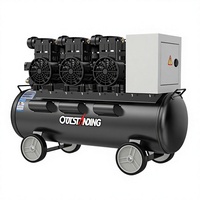 Compresor de Aire Eléctrico Silencioso Sin Aceite de Alta Presión y Alta Potencia Otus de Grado Industrial de 100 L, Modelo 3x1500, Garantía de 2 Años