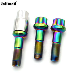 Nuevo <span class=keywords><strong>Tornillo</strong></span> de Rueda <span class=keywords><strong>Antirrobo</strong></span> Jntitanti Gr.5 con Asiento de Bola de Titanio y Llave, Grado 10.9, M14x1.5x45mm para Mercedes - Product Image 3
