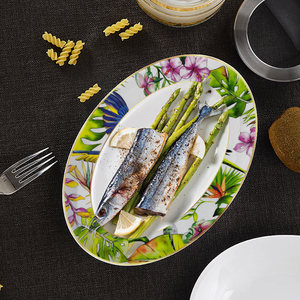 Offre Spéciale : Service de Table Décontracté en Porcelaine Fine, Assiettes Rondes Colorées et Gravées pour l'Inauguration de la Maison - Product Image 4