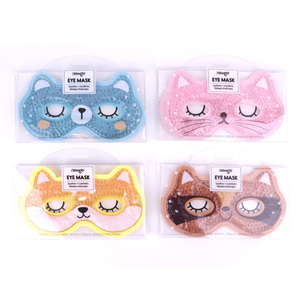 Pakcare personnalisé OEM réutilisable <span class=keywords><strong>3D</strong></span> soie chat Style masque facial perles de Gel chauffé USB chargé chaud/froid compresse thérapie tricot élastique - Product Image 4