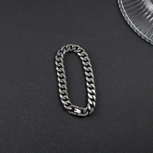 Pulsera Cubana de Acero de Titanio para Hombre, Hexagonal, 17cm 19cm 21cm 23cm, Plateada, Retro, CE618 - Product Image 2