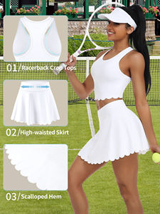 Damen-Tenniskleider 2-teiliges Set Tennis Fitnesskleid Miniküren Sportgewand Sportkleidung schnell trocknend - Product Image 3