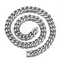 CG001 Acier Inoxydable 8mm Miami Cubain Chaîne Collier 10mm Collana Con Catena Cubana Miami Da 8mm in Acciaio Inossidabile