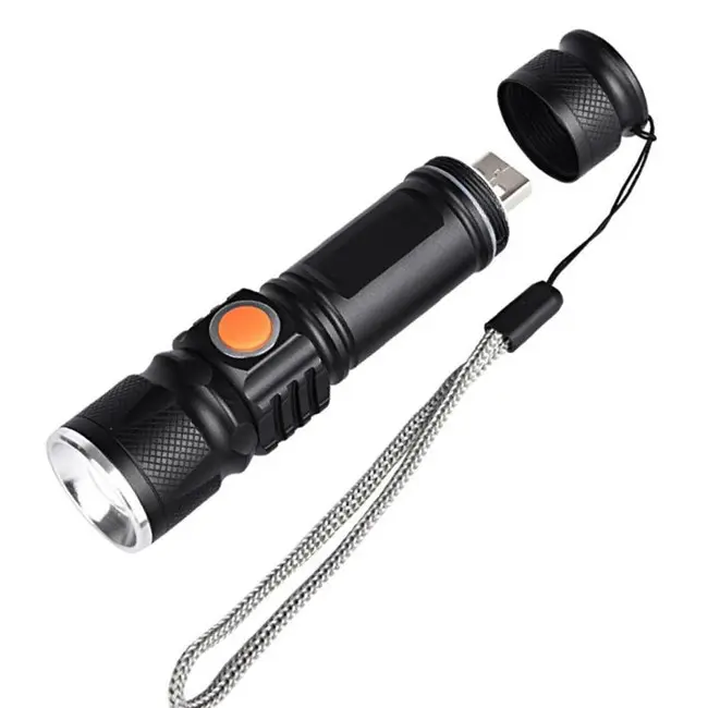 High quality Aluminum pocket Tactical LED Torches Zoom Flashlight Mini USB Rechargeable Bike LED Flashlight