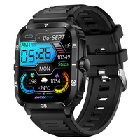 Montre connectée KT71 TFT en silicone pour appels, fréquence cardiaque en temps réel, podomètre, moniteur de sommeil, étanche 3ATM, charge sans fil