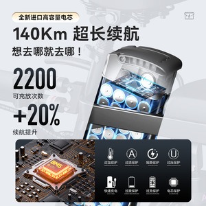 จักรยานไฟฟ้าพับได้ 14 นิ้ว มอเตอร์ 400W รับน้ำหนักได้ 150 กก. สำหรับการเดินทางประจำวัน - Product Image 4