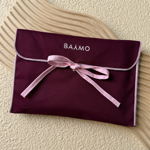Embroidered Logo Cotton Twill Dust <b>Envelope</b> Clothes Shoe Scarf Packing Bag Reusable <b>Gift</b> Jewelry Flap <b>Envelope</b> Pouch Custom - Product Image 4