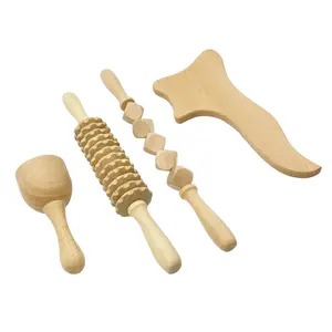 4 Pieces of Wood Therapy Massage Tools Promote Blood Circulation and Relieve Muscle Soreness