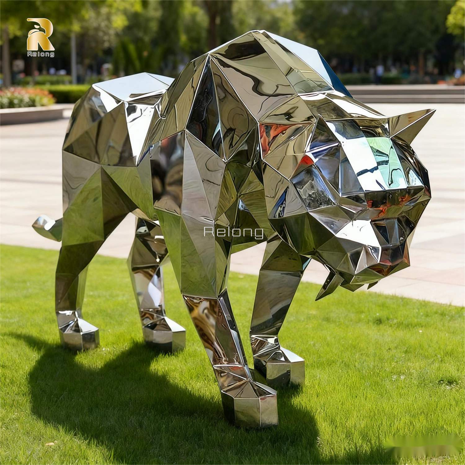 Wild Panthers Lifelike Sculptures for Garden Home