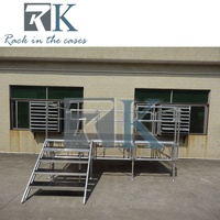 Scène en aluminium avec escalier et garde-corps / Scène de concert mobile / Plateforme de scène portable