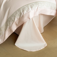Ensemble de literie en satin de coton 100% brodé de luxe, 4 pièces, housse de couette, linge de lit pour la maison, chambre d'hôtes