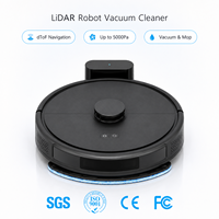 Robot Vacuum Cleaner dan Mop Pintar LDS SLAM 8000Pa 2.4GHz WiFi Carpet Boost Motor Tanpa Sikat Tangki Air 210mL Tempat Sampah