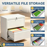 Armoire de bureau professionnelle à 2 tiroirs en acier laminé à froid épais avec serrure sécurisée, unité de classement multi-tiroirs pour documents de grande taille