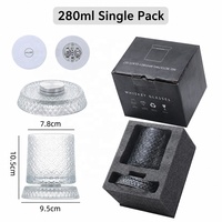 Ensemble de verres à whisky LED de 280 ml, verre rotatif à 360 degrés avec base en cristal taillé en diamant, boîte cadeau, vente en gros