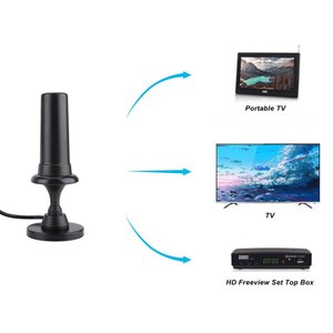 เสาอากาศทีวีภายในขยายสัญญาณ36dB แบบพกพา3เมตรแหล่งจ่ายไฟ USB ฐานแม่เหล็กสำหรับรับสัญญาณ HDTV ดิจิตอลกลางแจ้ง