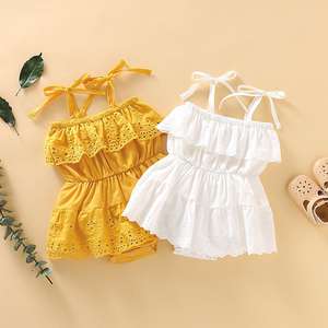 Wholesale <b>Baby</b> Lace Romper <b>Jumpsuit</b> Newborn <b>Baby</b> Sling Outfits Sunsuit - Product Image 1
