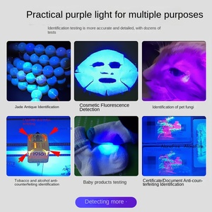 Lampe torche <span class=keywords><strong>LED</strong></span> UV 365nm étanche en alliage d'aluminium rechargeable par USB, détecteur de lumière noire IP55 pour les taches d'animaux, l'urine de chien, le chat - Product Image 2