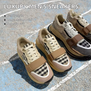 Zapatillas Deportivas de Lujo para Hombre, de Caña Alta, de Cuero Genuino, con Cordones de Goma, Transpirables, Antideslizantes, a la Moda, Casuales para Caminar - Product Image 3