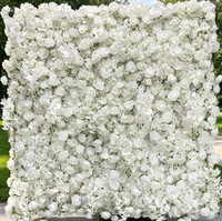 Décoration murale enroulable en tissu pour fond floral de mariage, rideau blanc pour événements et fêtes de mariage
