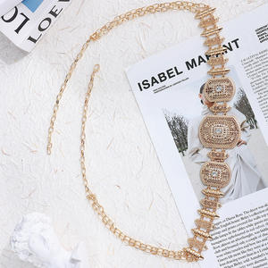 Cinto em tons de ouro marroquino para mulheres árabes caftan, joia de noiva, correntes de cintura com strass, corrente de barriga - Product Image 2