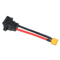 Câble adaptateur Amass XT60 vers IEC320 C14 à montage sur panneau, câble électronique en silicone 14AWG pour station d'alimentation de serveur UPS