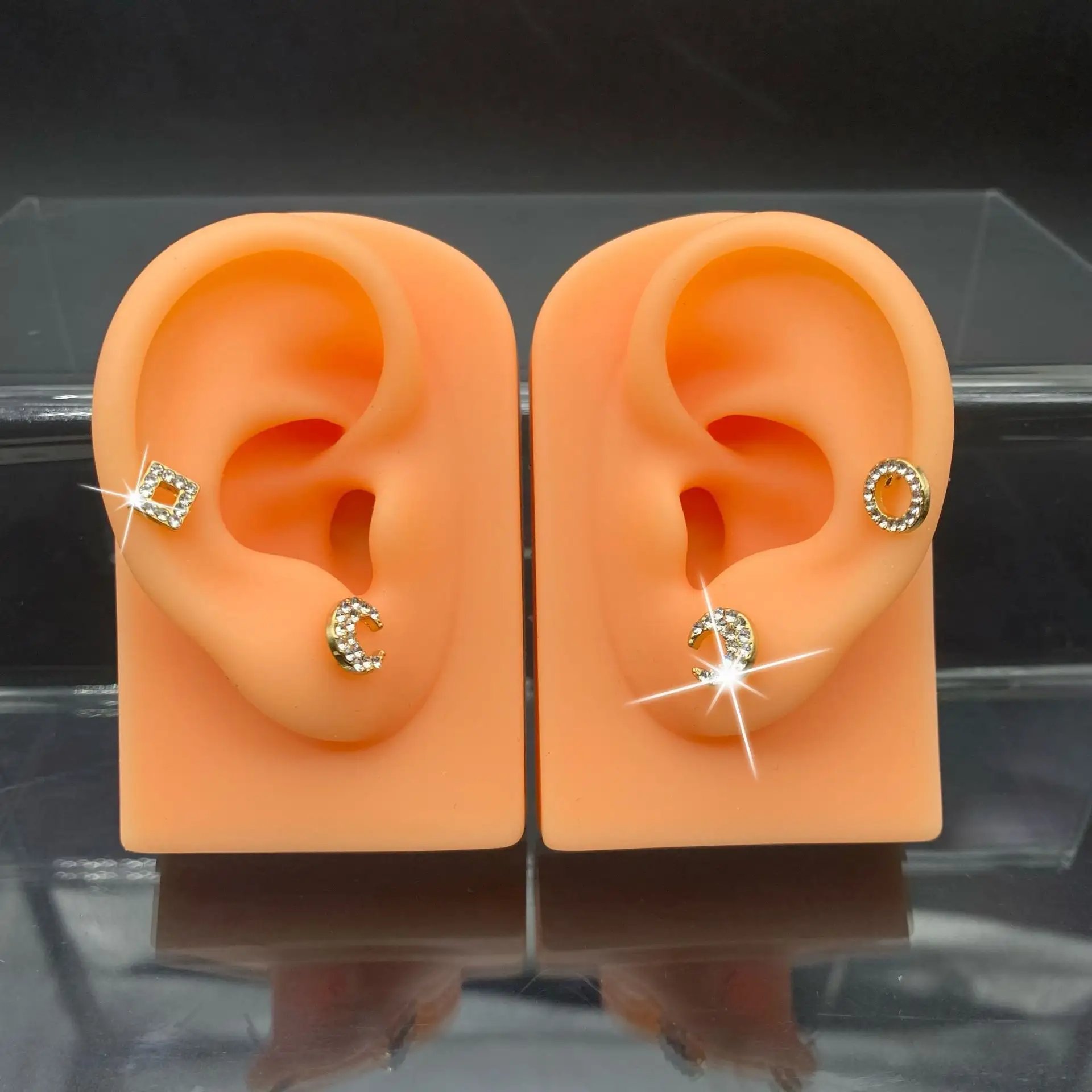 Hot Selling Silicone Ear Model Om De Oorbellen Wit Zwart Skin Kleuren